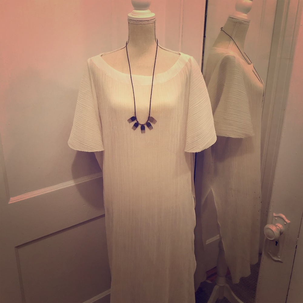 AKEMI + KIN for Anthropologie XL Sheer Cream Tunic